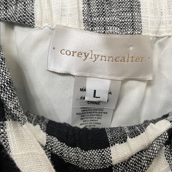 Corey Lynn Calter Off Shoulder Gingham Dress L | Anthropologie Linen Blend Dress - Picture 6 of 8